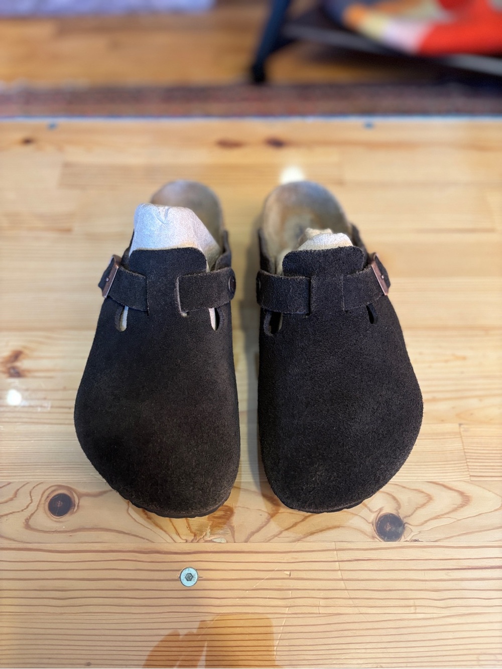 Birkenstock Mocha Suede Boston Clog size 38/7-7.5